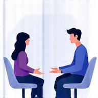 Illustration of a person in a coaching session interaction